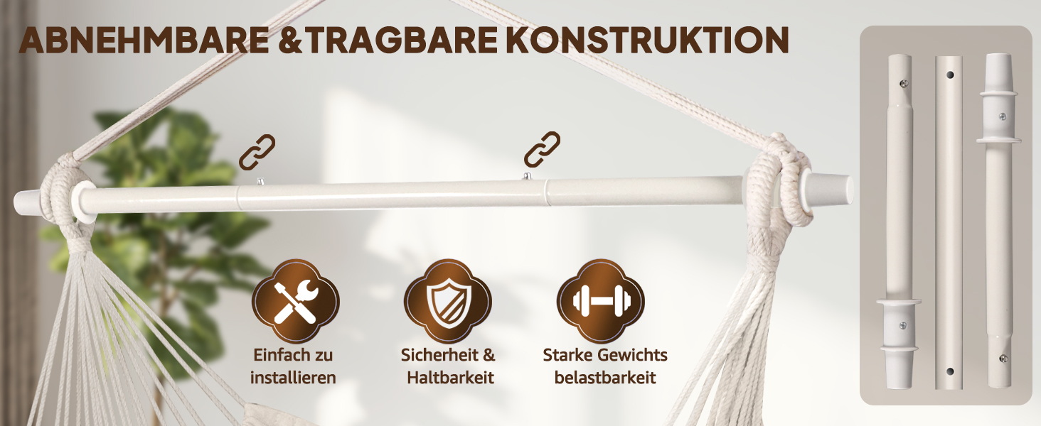 Підвісне крісло-гойдалка Chihee для саду, тераси, дому. Бавовняна гамака 130x100 см, темно-сіра. Комфорт та довговічність.