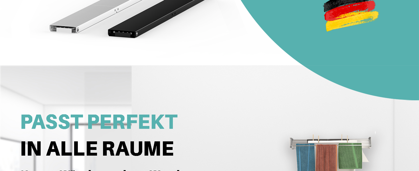 Сушарка для білизни настінна 80 см, висувна стійка, мотузка для білизни, настінний сушар, вантажопідйомність 30 кг, розкладний, економний для балконів/маленьких квартир/стін