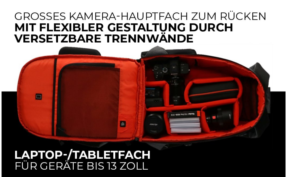 Рюкзак для фотоапарата Rollei Fotoliner Ocean M: з перероблених PET-пляшок, з дощем.і, ручної поклажі, чорний