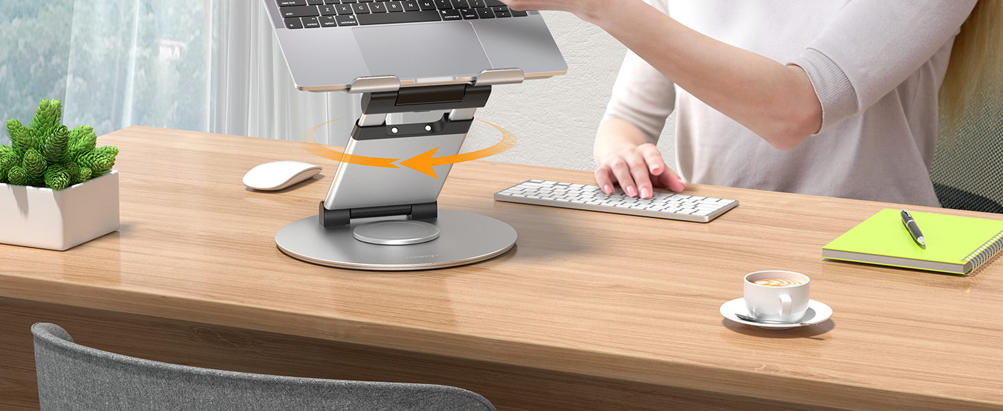 NULAXY Adjustable Laptop Stand - 360° Swivel Base, Height Adjustable up to 20