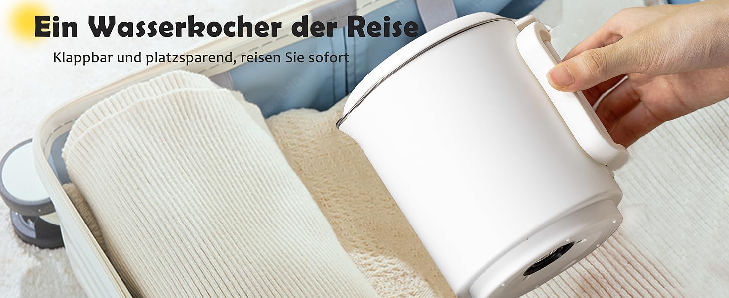 Електричний чайник 0.9л з нержавіючої сталі 304, 1360W, швидке кип'ятіння за 4-6 хв, класичний компактний дизайн, кнопка 1 натискання, автоматичне вимкнення та захист від перегріву, для дому, офісу та приготування кави (кремовий)