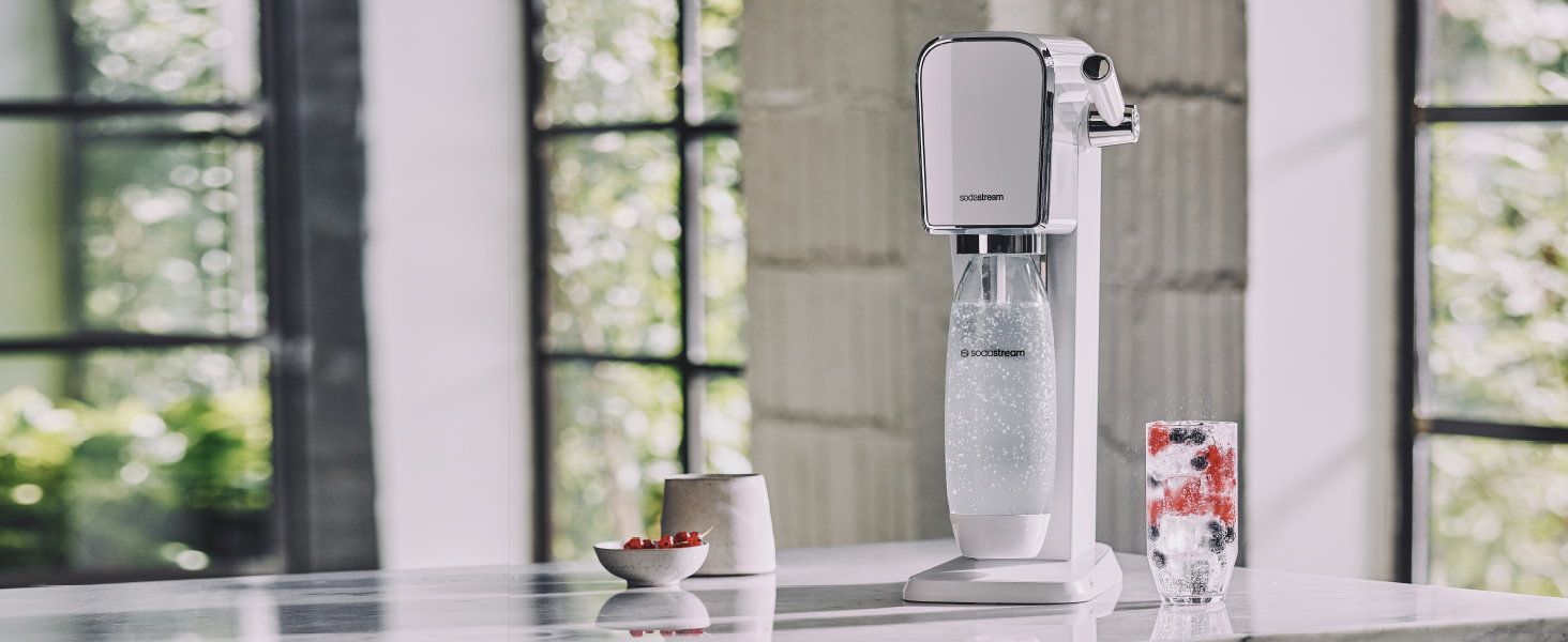 SodaStream газова вода ART з балоном CO2 та 1л пластикової пляшки, придатна для миття в посудомийній машині, білий, 44 см