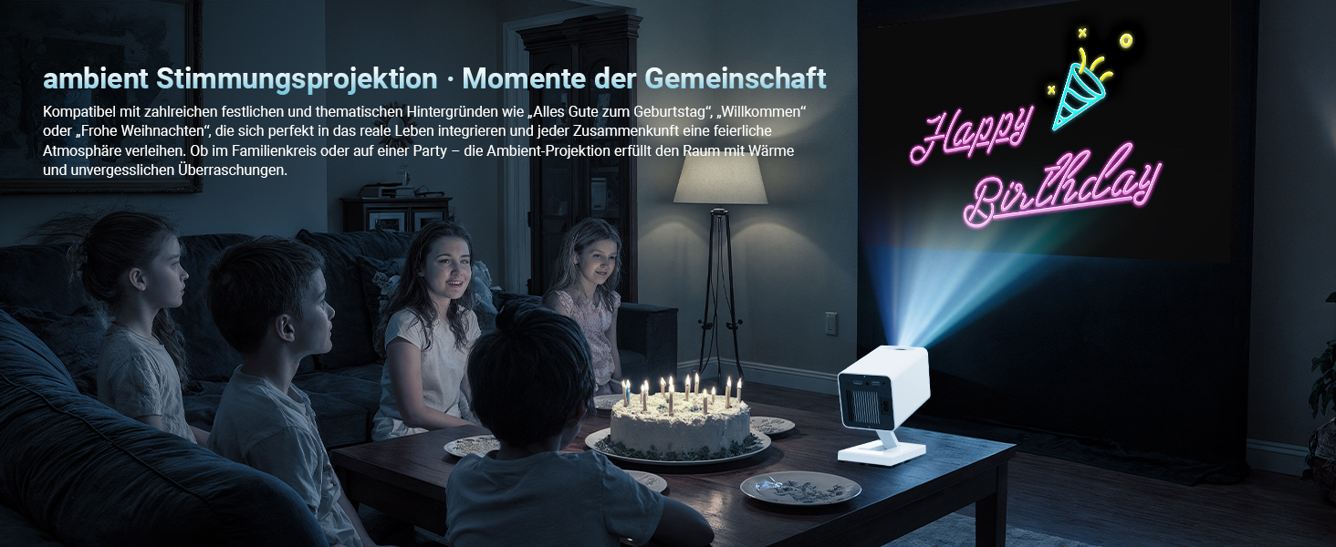 Портативний проєктор Mini Beamer 4K/1080P з Wi-Fi 6 та Bluetooth 5.4, Auto Keystone, 200 дюймів, сумісний з ноутбуками, смартфонами та TV