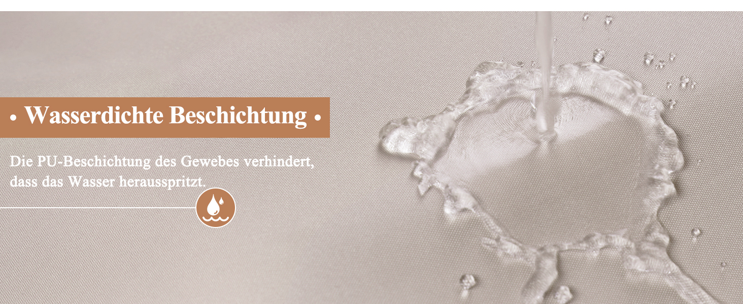 Штора для душу EurCross 180x200 см, текстильна, водонепроникна, бежева. З антигрибковим покриттям, машинне прання, з 12 кільцями