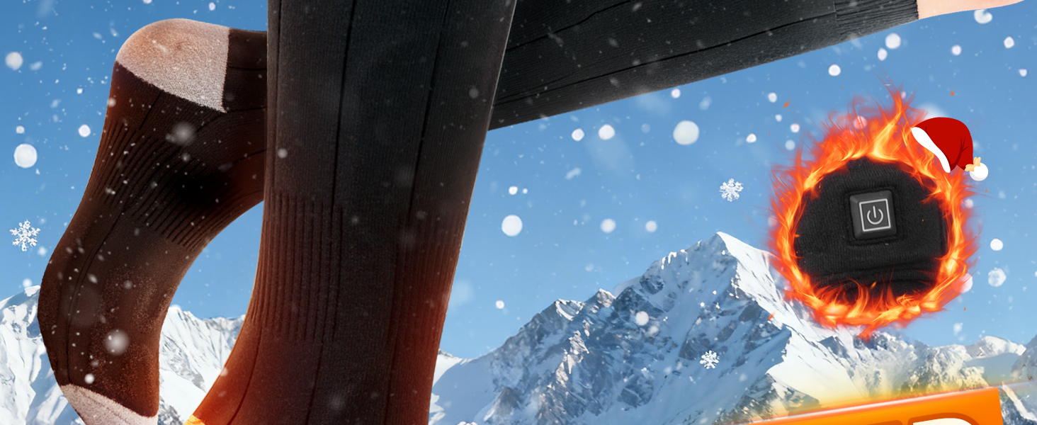 Гріючі шкарпетки Minthouz з керуванням через додаток для чоловіків та жінок | 4 режими нагріву & акумулятор 7,4V 3000mAh для тривалої теплоти | Можна прати в машині & перезаряджаються | Для активного відпочинку, походів, катання на лижах, кемпінгу