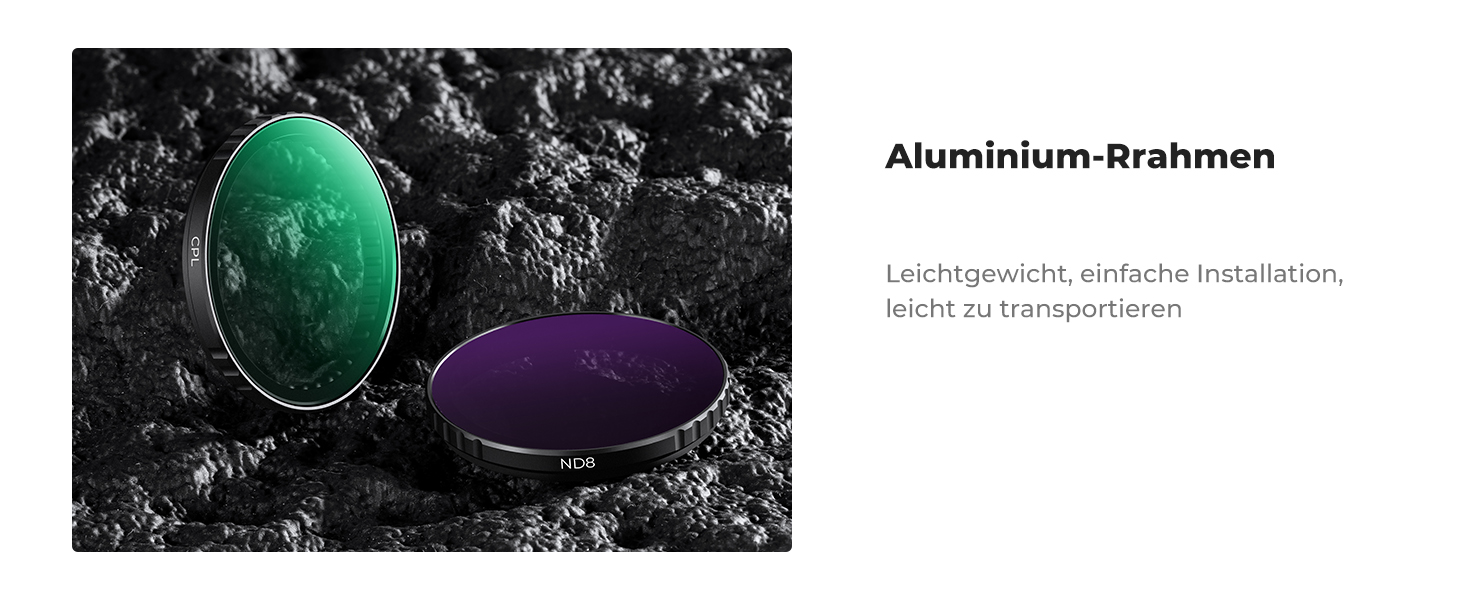 Набір фільтрів K&F Concept ND для DJI Osmo Action 4/5 PRO: ND8, ND16, ND32, ND64 + поляризаційний фільтр (CPL)