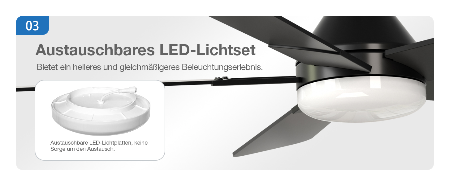 Стельовий вентилятор Passky 132 см з LED-освітленням та пультом керування, DC-мотор, 6 швидкостей, 3 режими світла, реверс (літо/зима), чорний