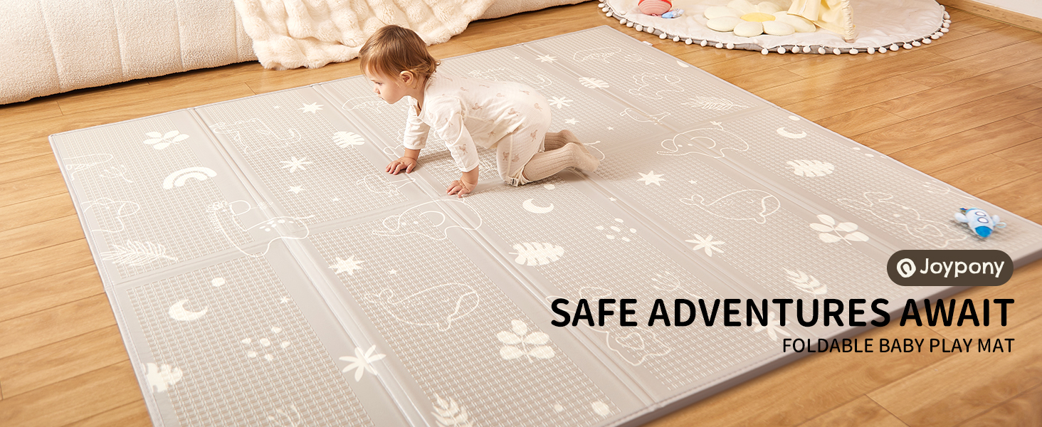 Дитячий килимок для ігор Krabbelmatte 150x180 см, складаний, водонепроникний, антиковзкий, з сумкою для перенесення - Ліс