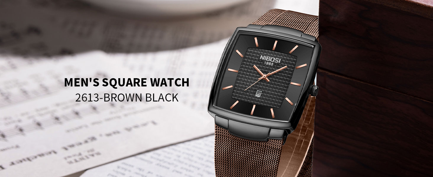 Годинник чоловічий NIBOSI 2613-чорне золото: стильні кварцові годинники з датою та міцним сталевим браслетом