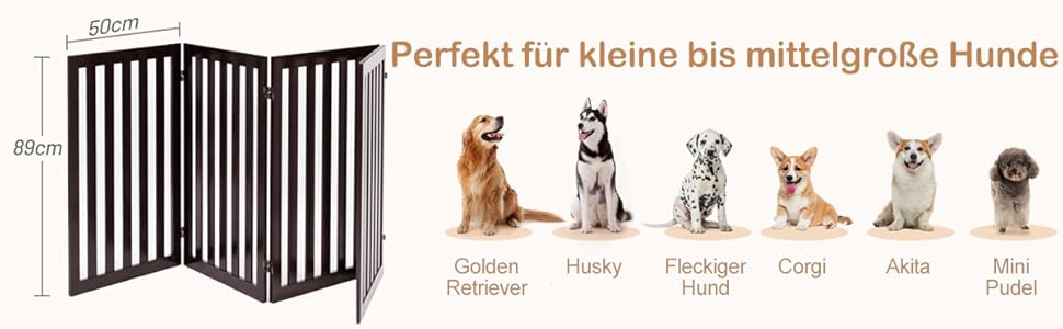 Захисний бар'єр для собак Costway, 89 см, 4 панелі, дерев'яний, розкладний, для дітей, захист від сходів, білий