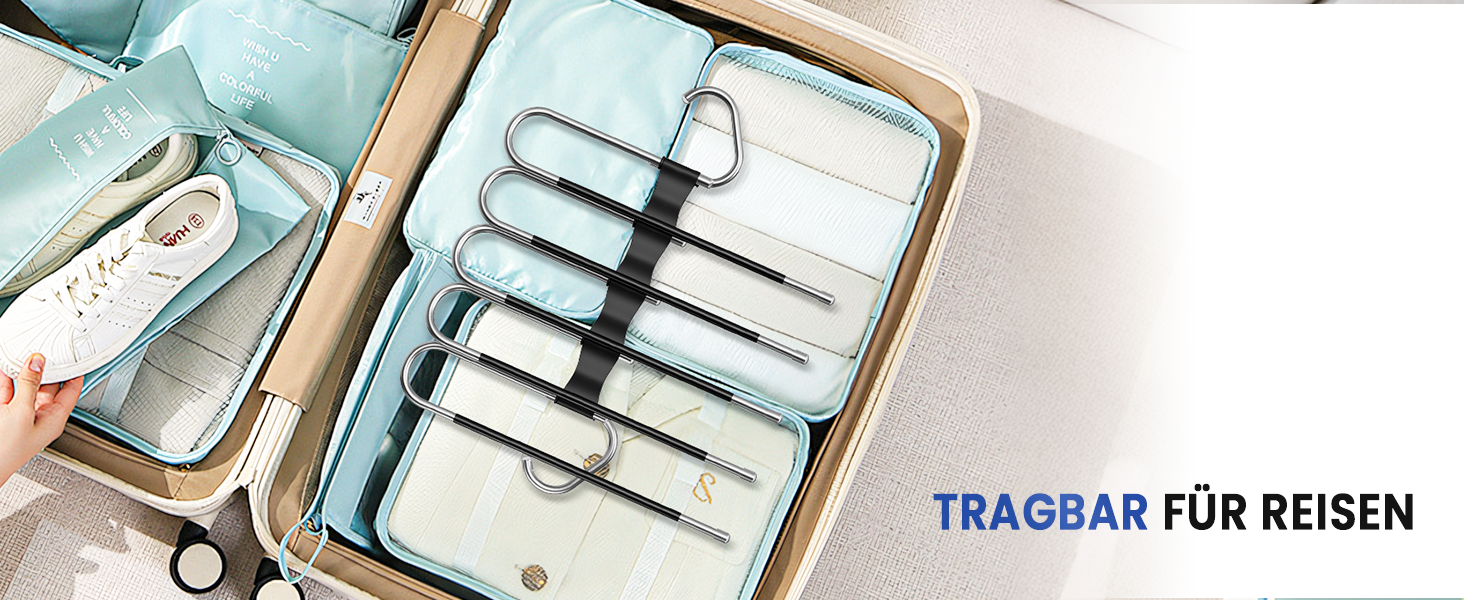 Підвісні вішалки для штанів DAMITA - 2 шт. (білі) - компактні, пластикові, для штанів, суконь, джинсів, шарфів, одягу для жінок та чоловіків