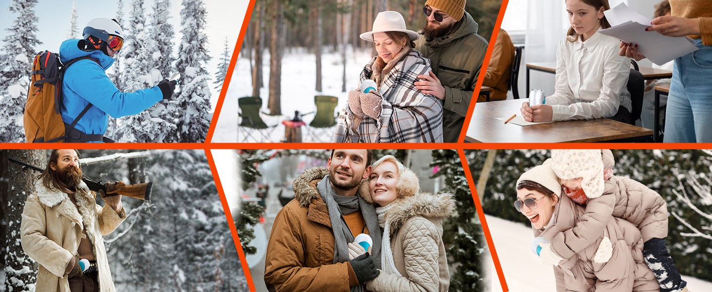 Електричні грілки для рук 2 шт. OUTJUT, 6000mAh, 3 режими нагріву, USB, 20 годин роботи, для зимових видів спорту, подарунок на Новий Рік (4-Білий та Синій)