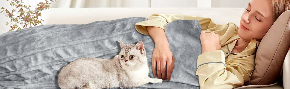 Електрична гріюча ковдра TOHDNC 180x150 см, фланель, 6 режимів нагріву, таймер, захист від перегріву