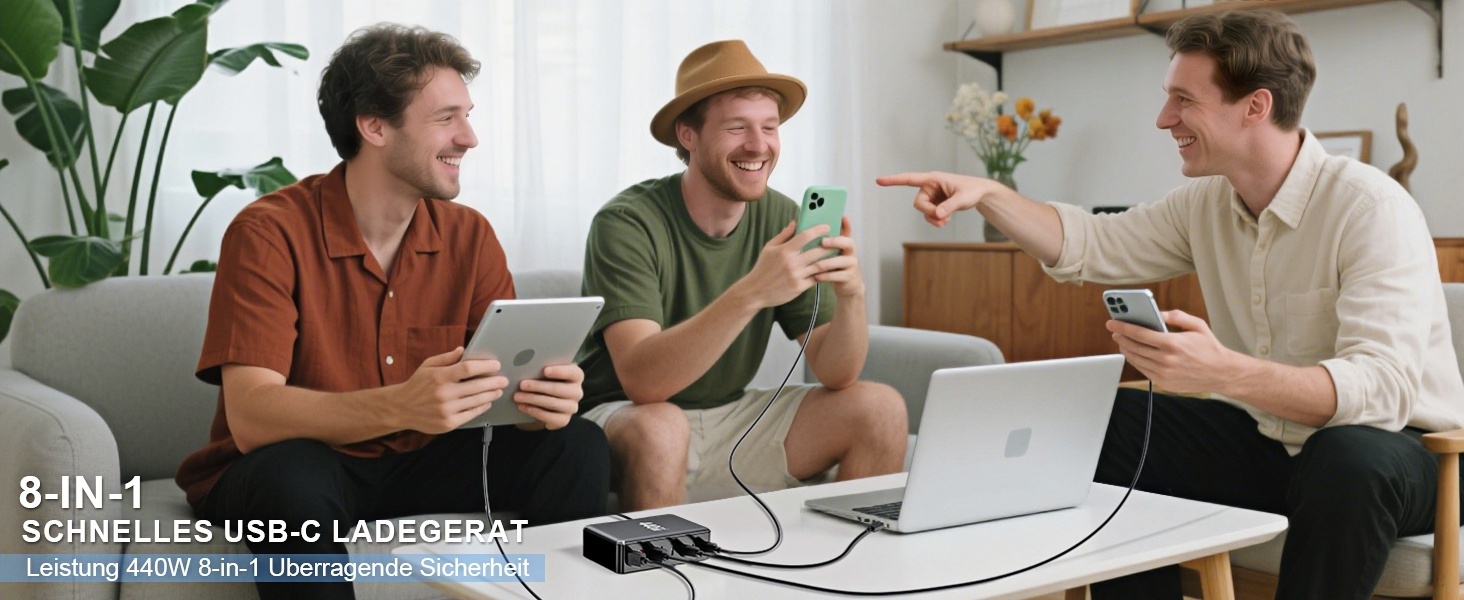 Зарядний пристрій USB-C 620W, 10 портів, швидка зарядка PD PPS 100W, для MacBook Pro/Air, iPad, iPhone 16/15/14/13/12 Pro Max, Samsung