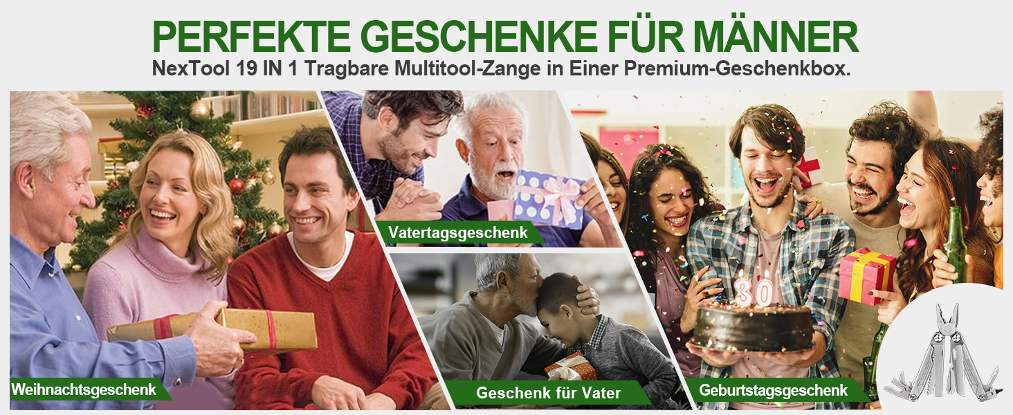 Мультитул NexTool Muiltool 19 в 1: мультифункціональний інструмент з плоскогубцями, ножем, викрутками, ножицями, сталь, для кемпінгу, подарунок для чоловіків