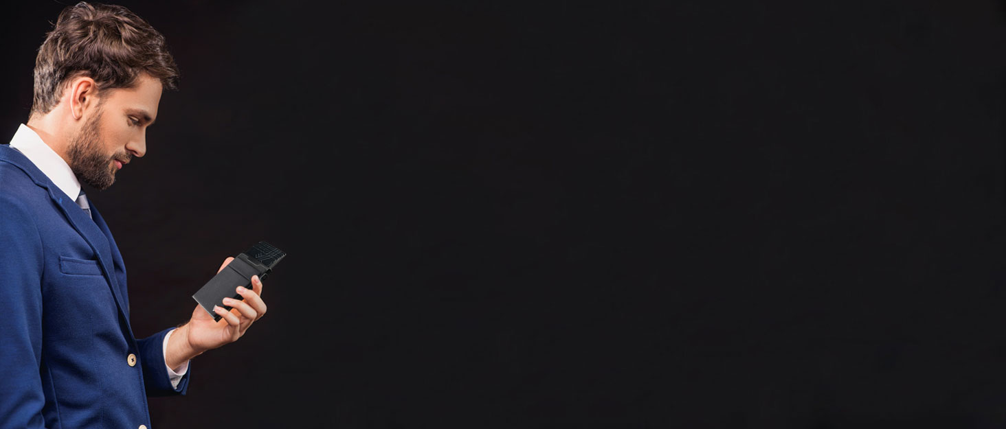 RFID-захисний картхолдер Pop-up, гаманець-картхолдер з монетницею, чорний