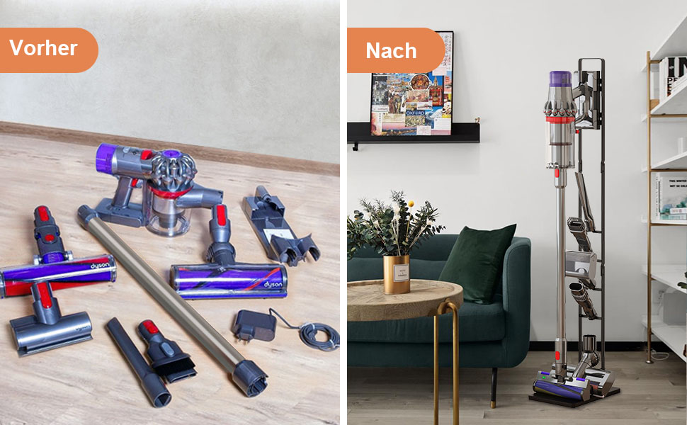 Підставка для пилососів Dyson V15s, V15, V11, V10, V8, V7, V6 - чорна, без свердління