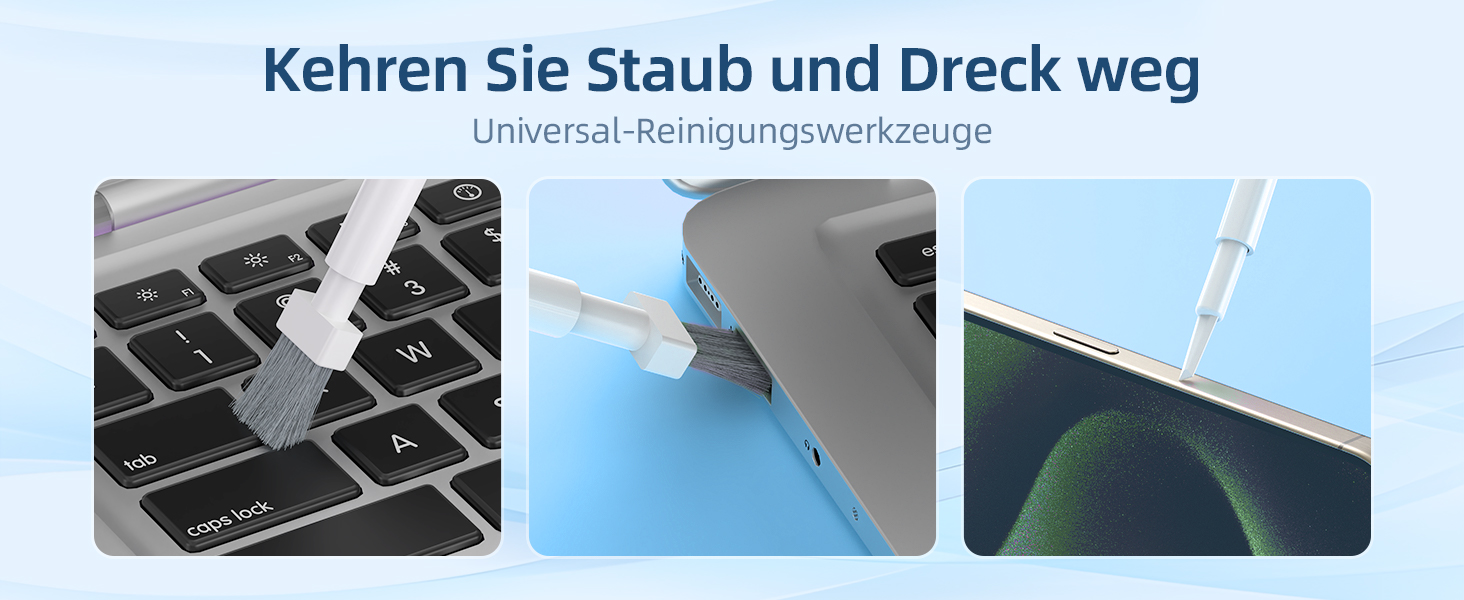 Набір для чищення клавіатури 32 в 1: для ноутбука, iPhone, AirPods та екрану. Комплект для чищення ПК з кріпленням для клавіш та очисником екрану. Ідеально для геймінгу та офісу