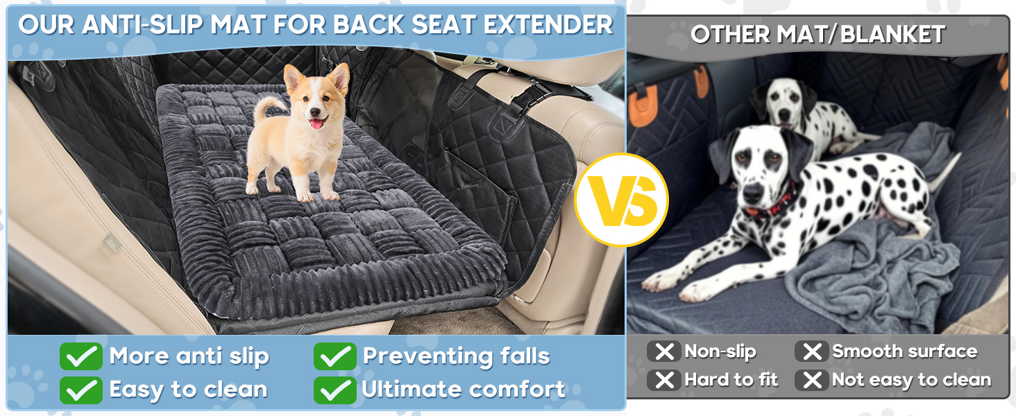 Килимок для собак у машину Loiion, захист заднього сидіння, чорно-білий, 127x62.5 см