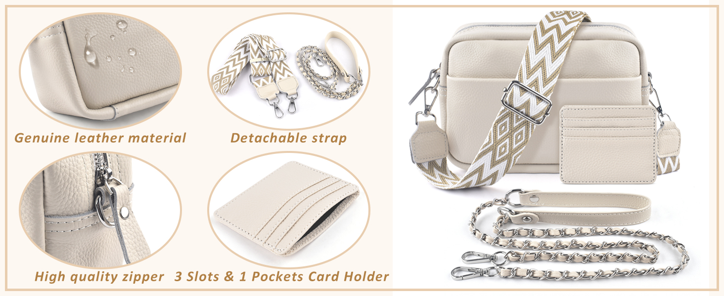 Сумка жіноча BROTOU через плече зі шкіри, чорна крос-боді з широким ременем та відділеннями для карт