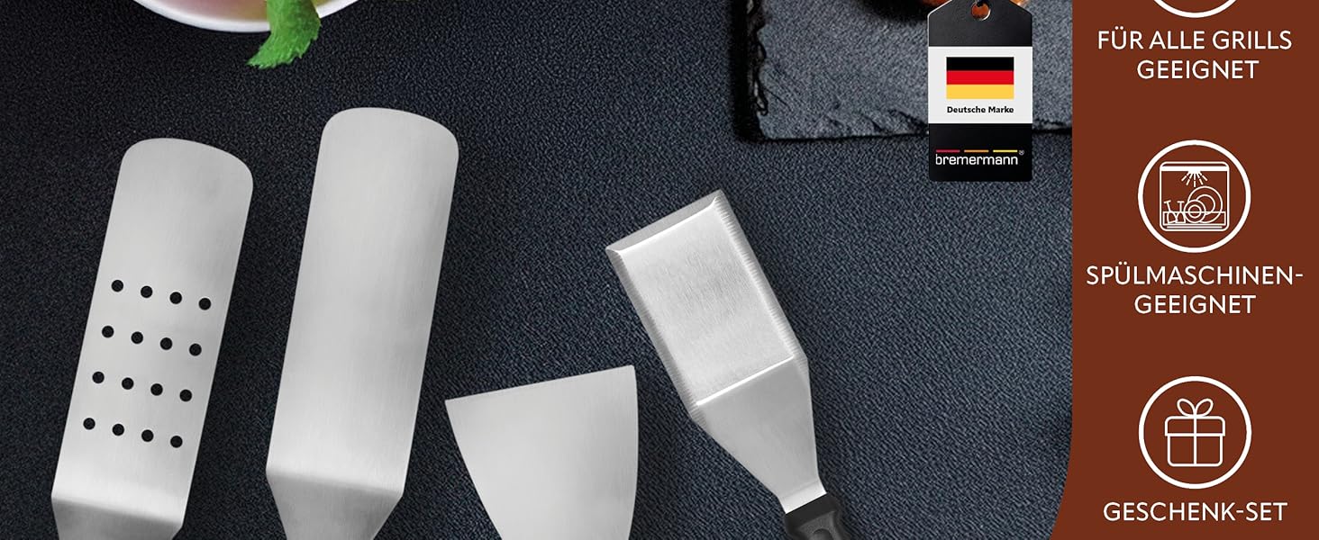 Набір лопаток Bremermann для смаження та гриля (4 шт.), нержавіюча сталь