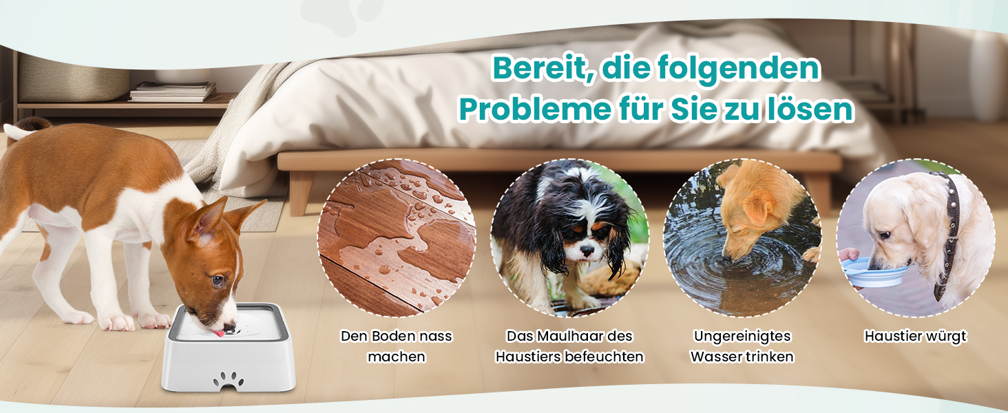 Миска для води для собак Happy Hachi з вугільним фільтром, повільний водопоїльник, антивитік, нековзна, для дому, 22x24x9 см