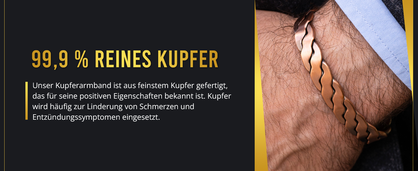 Куперне браслет MagnetRX® для чоловіків та жінок - регульований, з чистого міді