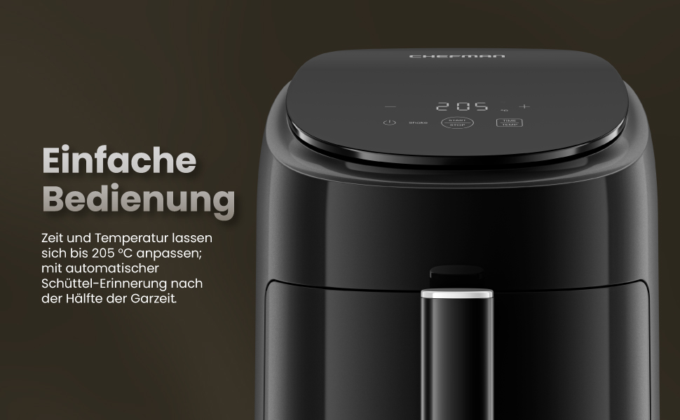 Фритюрниця Chefman 2L: компактна та зручна, з антипригарним кошиком та цифровим таймером – чорна