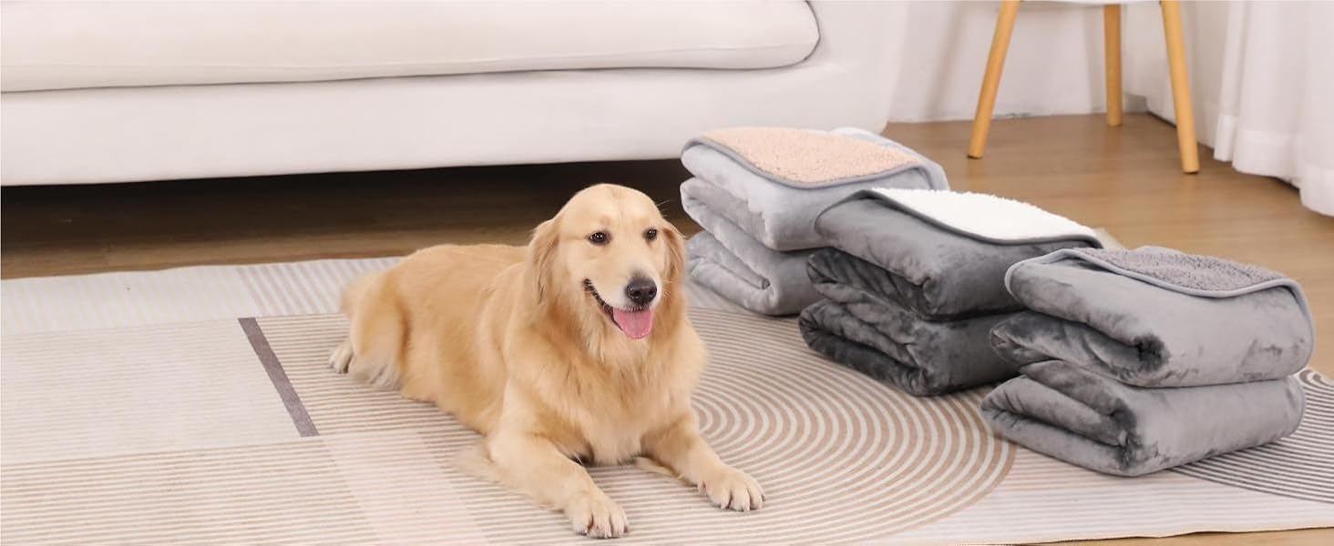 PETTOM Плед для собак та котів, водовідштовхуючий, м'який флісовий підстилку, 152 x 127 см (Сірий)