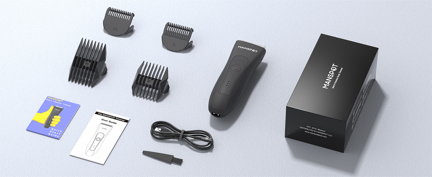 Триммер для тіла MANSPOT: чоловічий, вологостійкий, для інтимної зони, для тіла, для ніг, грудей, пахв, USB-C, для сухого та мокрого гоління