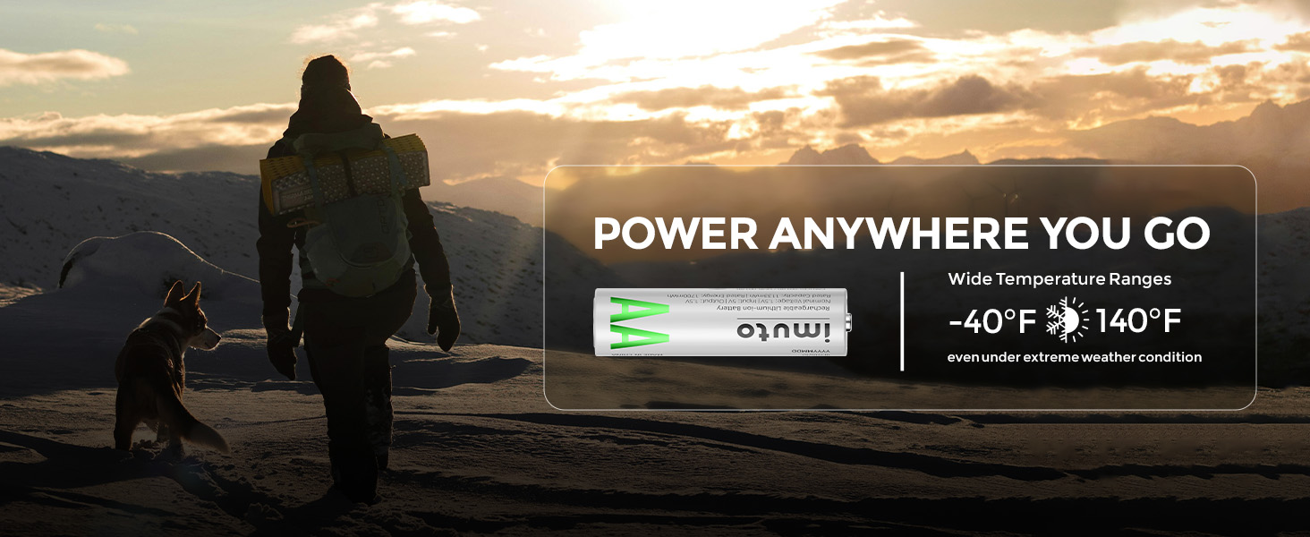 Акумулятори Li-Ion AA 1.5V 2500mAh Imuto (8шт) з зарядним пристроєм, 1600+ циклів, низький саморозряд