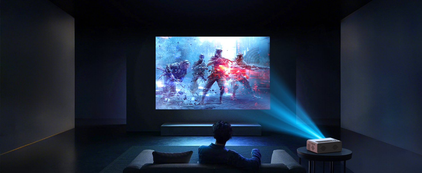 Проектор AKATUO Smart 4K з підтримкою Netflix, Full HD 1080P, WiFi6 Bluetooth, електричним фокусом та автотрапецеїдною корекцією для дому та вулиці (сумісний з iPhone)