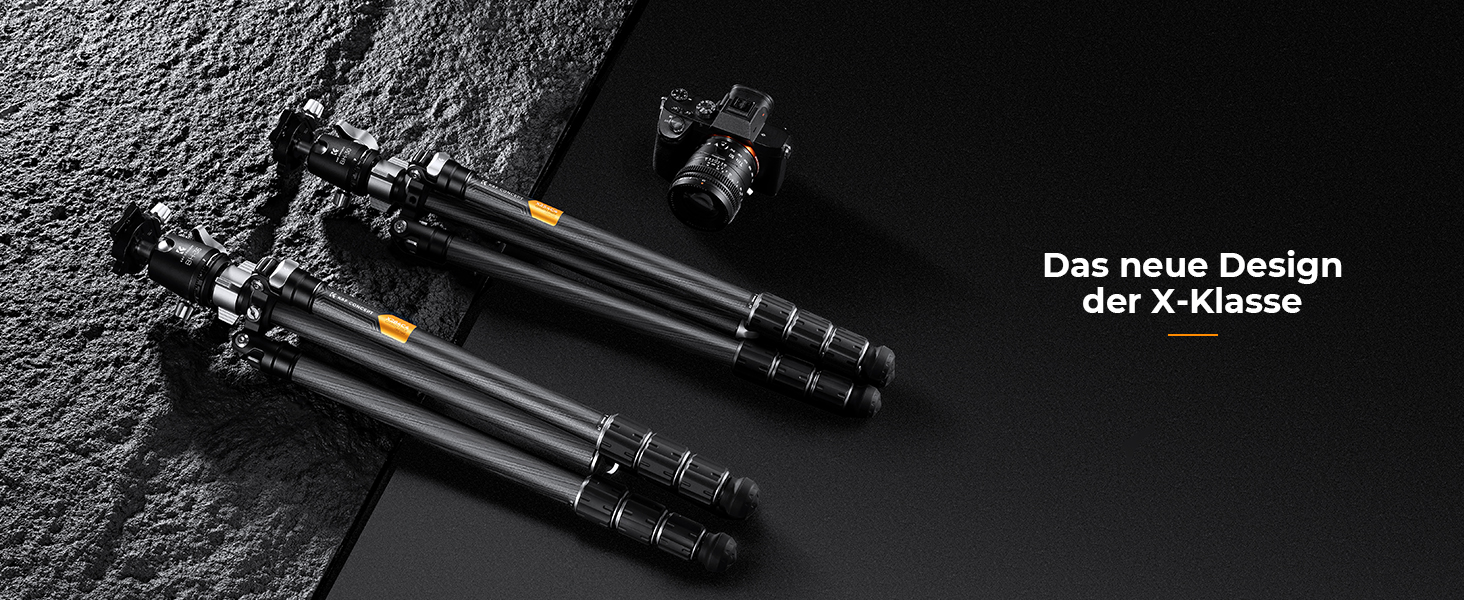 Штатив для камери K&F Concept 156cm з вуглецевого волокна, компактний, знімний монопод, кульова головка 360°, вантажопідйомність 15 кг, A255C2+BH-36L