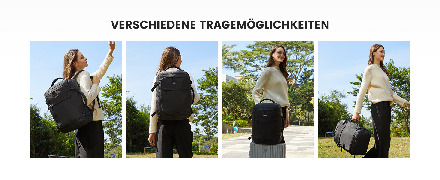 Чорний жіночий рюкзак LOVEVOOK 50L для подорожей, авіаперельотів та роботи, 17 дюймів