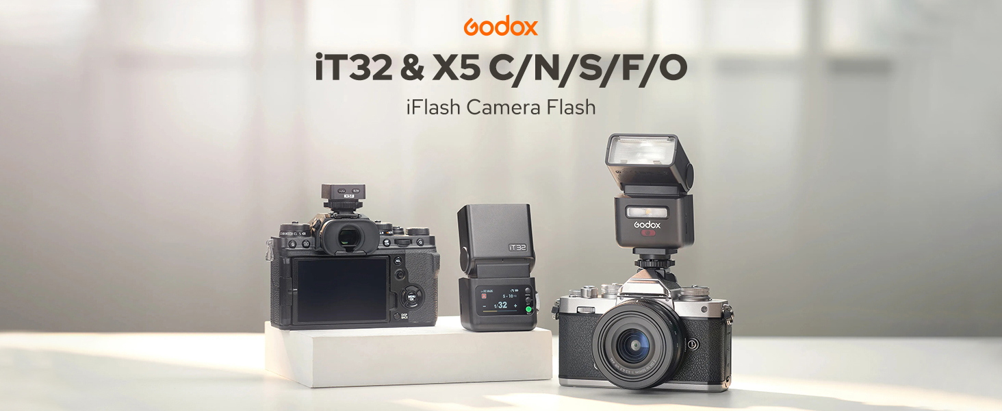 Спалах Godox iT32 TTL з X5 бездротовим випускачем та дифузором, GN18, 1/8000s