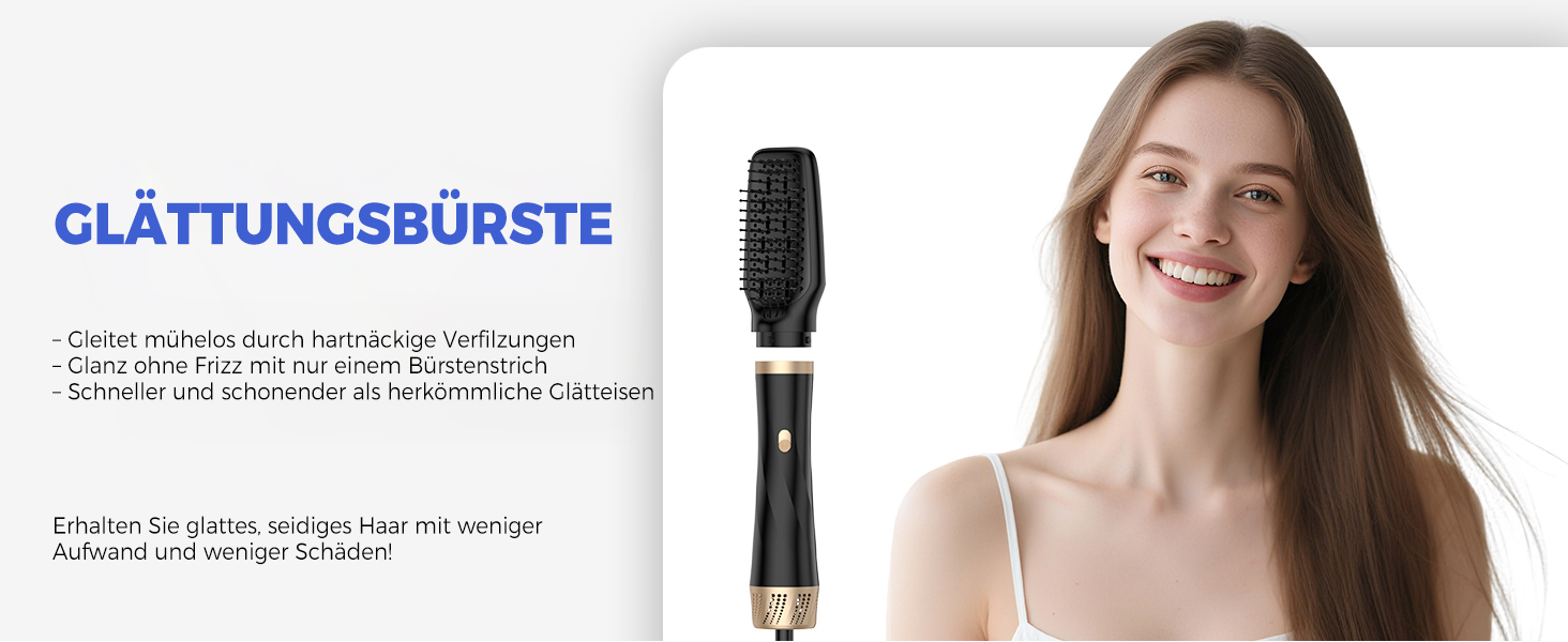 Airstyler 5 в 1: Фен-щітка, плойка, круглі щітки, випрямляч. 1000W, 3 температурні режими. Для об'єму, випрямлення, локонів та сушіння волосся. Чорний/Рожевий