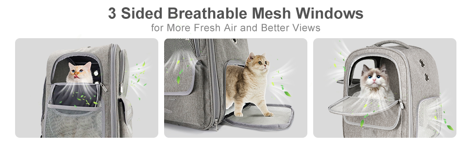 Рюкзак-переноска для котів та собак, дихаючий, сірий | Рюкзак для тварин для подорожей, прогулянок, хандлінгу