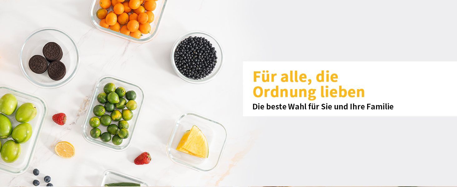 Набір скляних контейнерів для зберігання їжі з кришками з преміум-пластику, 10 шт., блакитні