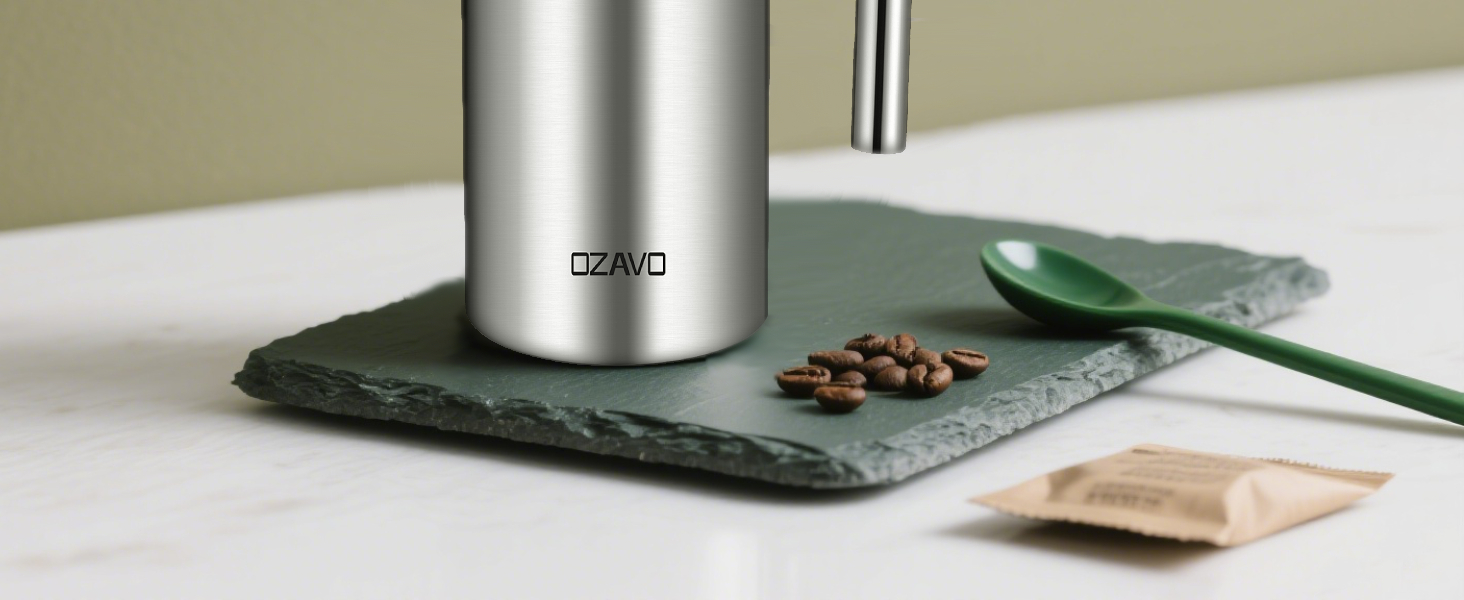 Френч-прес для кави 1L з нержавіючої сталі, термоізольований, з подвійними стінками та 5 фільтрами