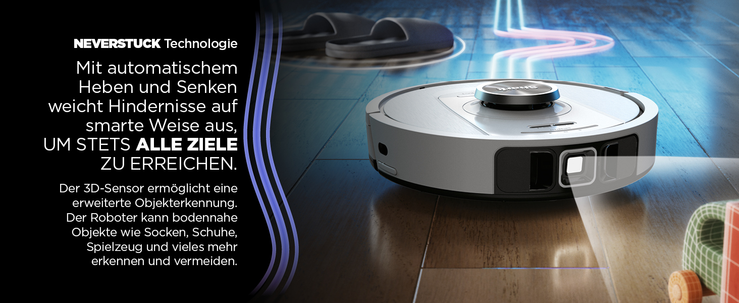 Робот-пилосос Shark PowerDetect з базою самоочищення, самостійно спустошується до 60 днів, для шерсті тварин, килимів та твердих підлог, з 3D- та LiDAR-навігацією, 14,5 см заввишки, білий