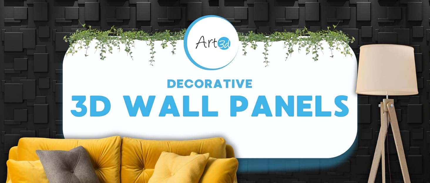 3D Панелі для стін Art3d: 12 шт., 50x50 см, PVC, 3 м² (чорний)