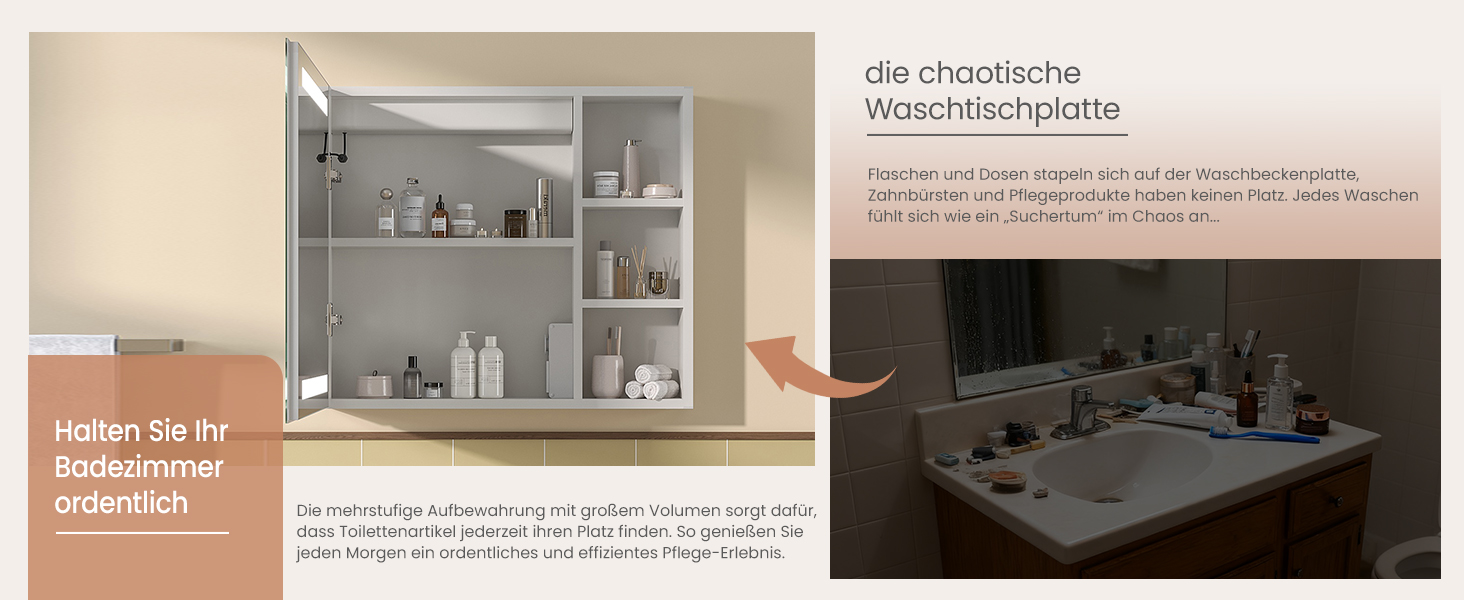 Дзеркальна шафка для ванної кімнати AQUABATOS з розеткою, підсвічуванням LED, 50x70 см. Шафка для ванної кімнати з дзеркалом, інфрачервоний сенсор, регулювання яскравості, протизапітніння, холодний білий колір світла (Тип 07L)