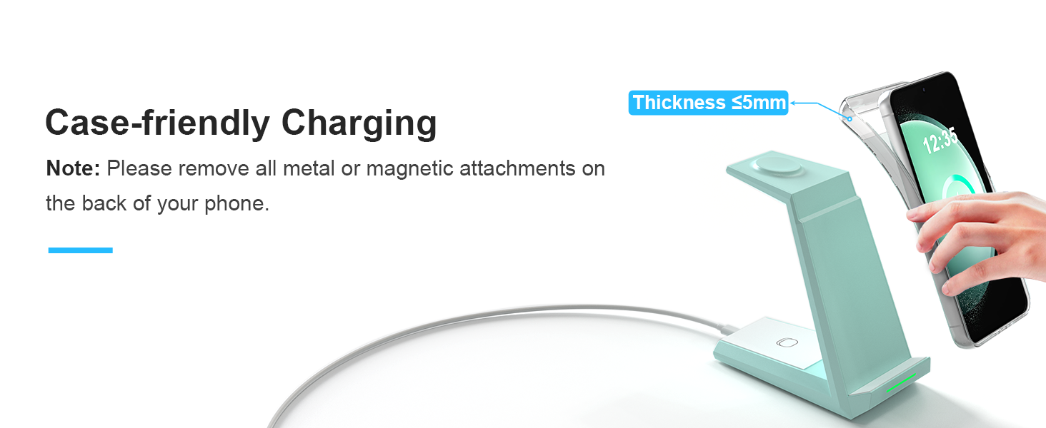 Зарядний пристрій NANAMI 3-в-1 для Samsung Galaxy Watch, Buds та смартфонів S25, S24, S23 Ultra, Z Flip, Z Fold (зелений)