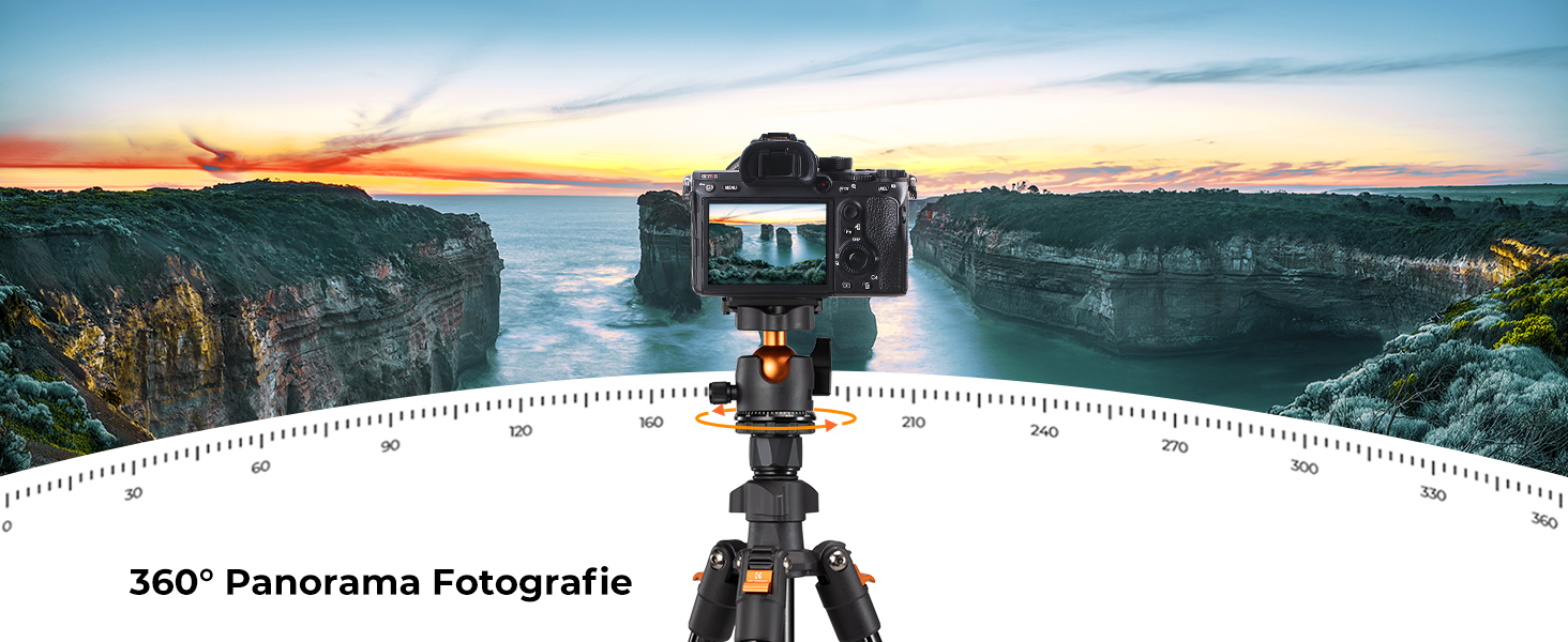 Штатив K&F Concept O234A1: компактний, легкий, для камери та смартфона, 163 см, алюміній