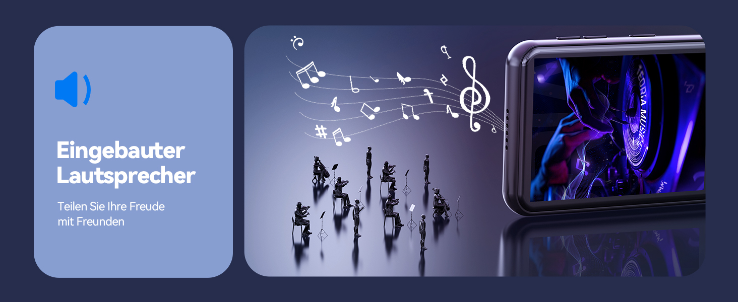 MP3-плеєр AGPTEK 64GB з Bluetooth 5.3, TFT-екраном 2.4