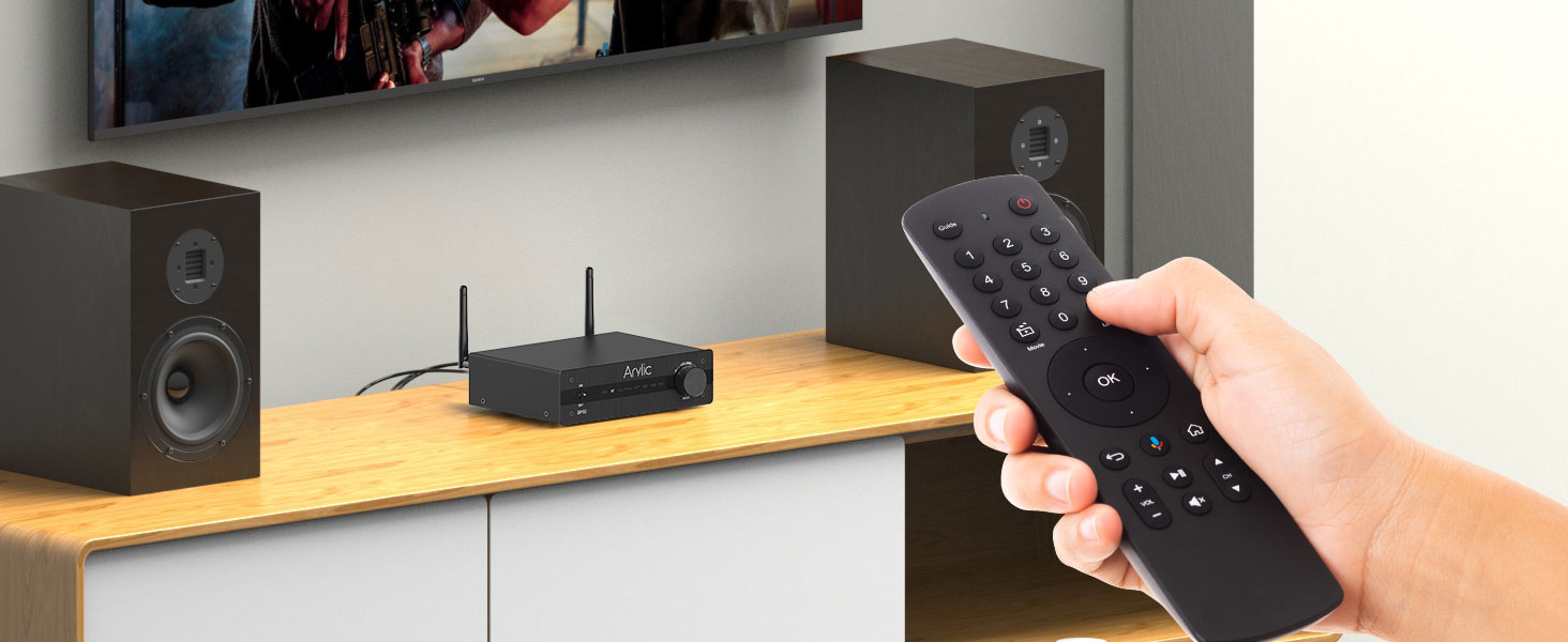 Arylic BP50 Bluetooth 5.2 Аудіоприймач для стереосистем з aptX, HDMI ARC, Phono входом та Free App. Bluetooth аудіоадаптер з DAC, RCA виходи для AV-ресивера або стерео-попереджувача.