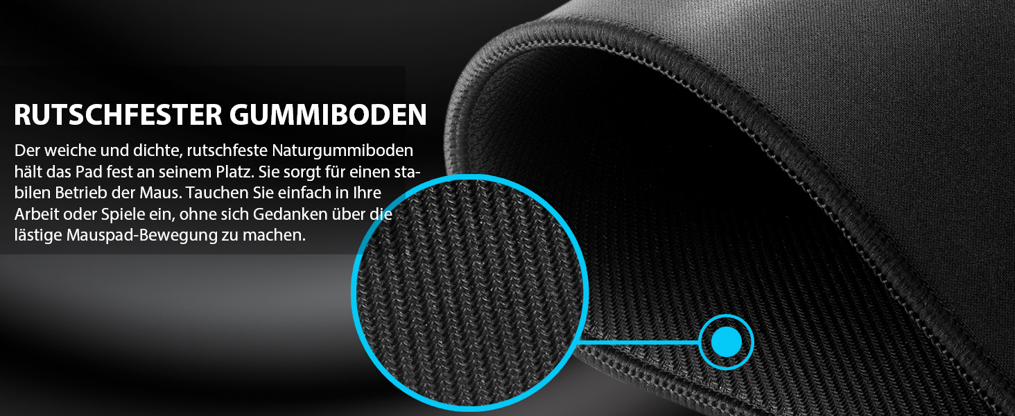 KTRIO Комплект килимків для миші 3 шт. (275x215 мм, чорний) з антиковзаючою основою та прошитими краями