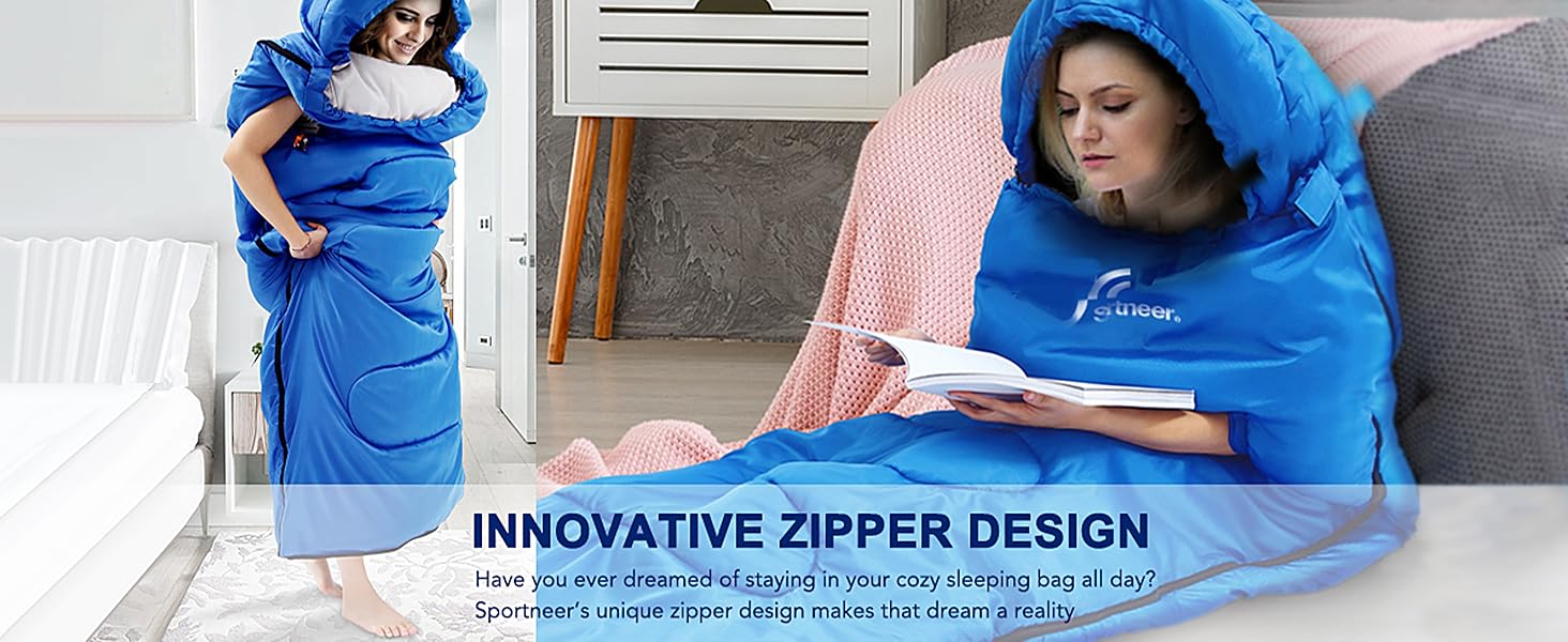 3-4 Season Sleeping Bag - Waterproof & Lightweight Sleeping Bag for Camping, Travel & Outdoor Activities - Ideal for Adults - 220 x 84 cm - 1.9KG - Black