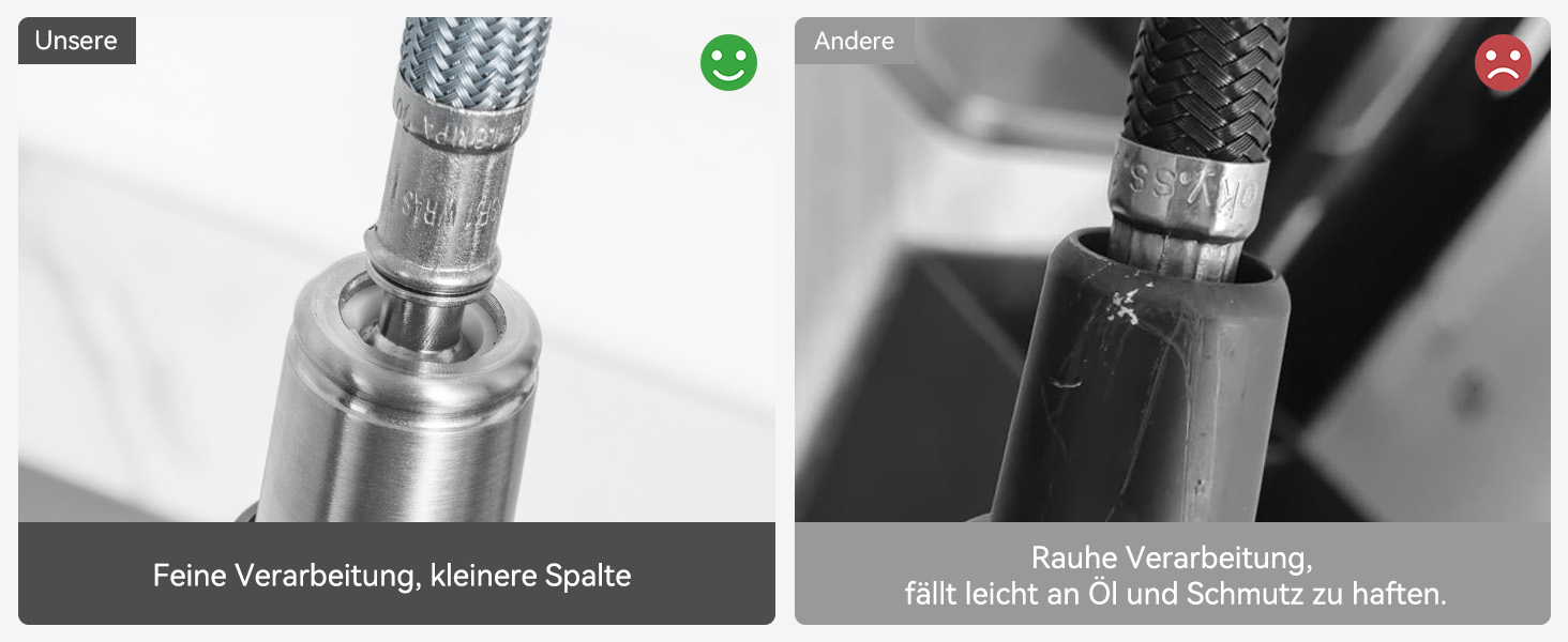 Кран кухонний CECIPA SOFETIY SERIE, чорний, з висувною лійкою, 360° поворот, нержавіюча сталь, двофункціональний