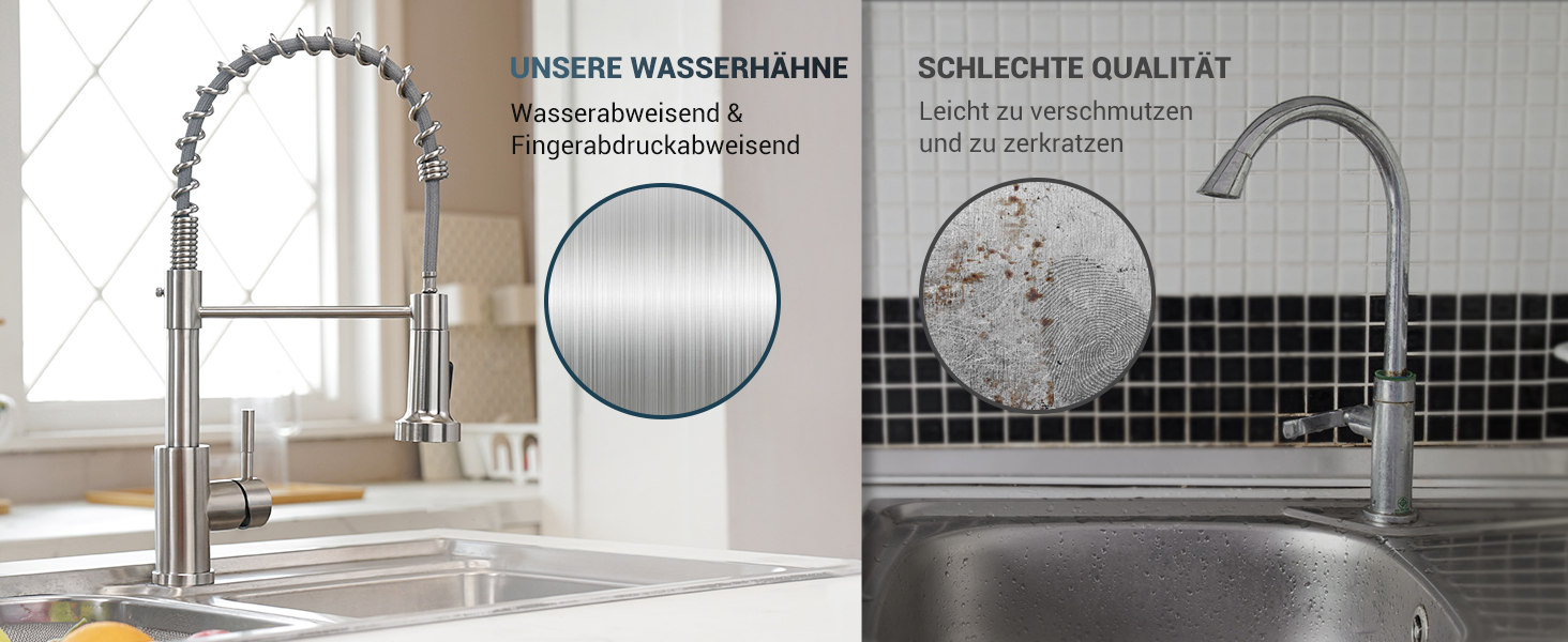 Змішувач для кухні APPASO 3-Wege, чорний, з нержавіючої сталі, 360° обертання, для фільтрації води